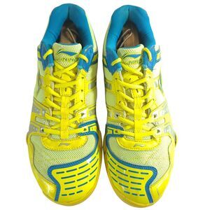 Li-Ning Xtructure Shoe Mens Sz 10 Yellow Badminton Pickleball Court Shoe DAMAGED
